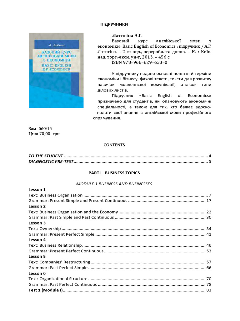 To The Student Diagnostic Pre-Test: C O N T E N T S | PDF