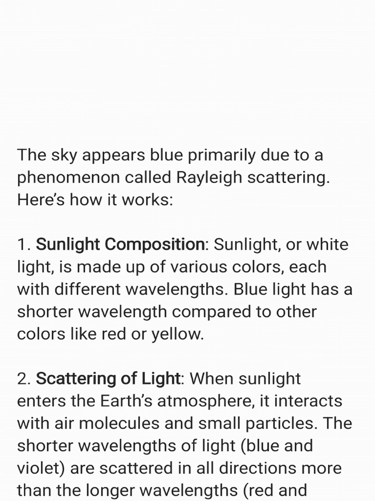Why Is The Sky Blue | PDF