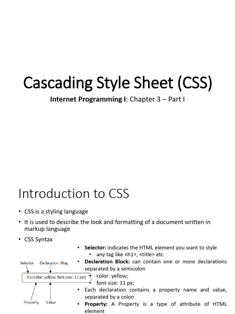Web Chapter 3 Part I - CSS | PDF