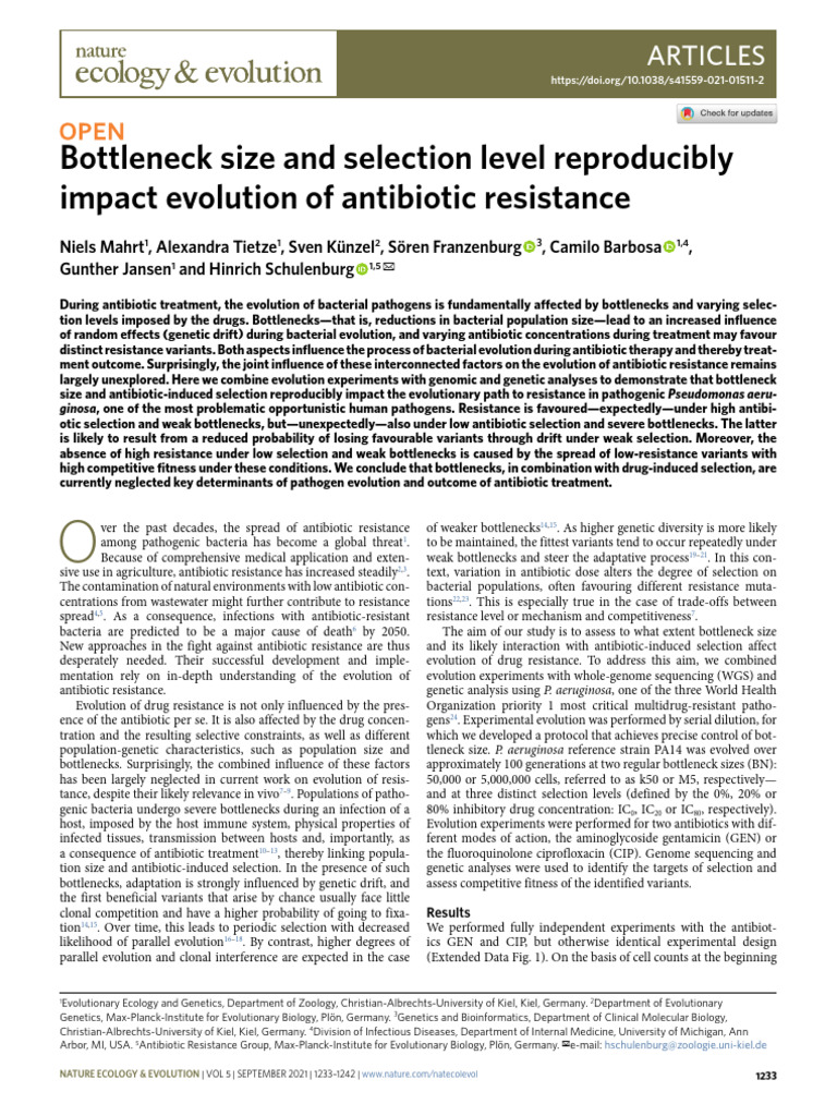 Impact Evolution of Antibiotic Resistance | PDF