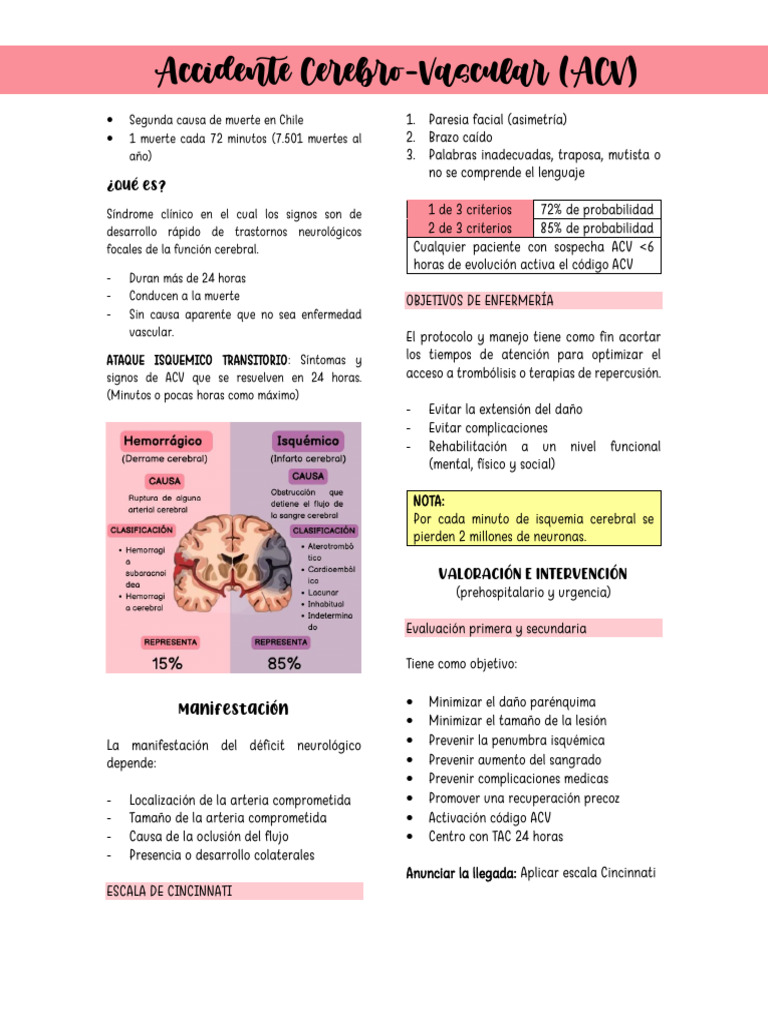 Accidente Cerebro-Vascular (ACV) : ¿Qué Es? | PDF