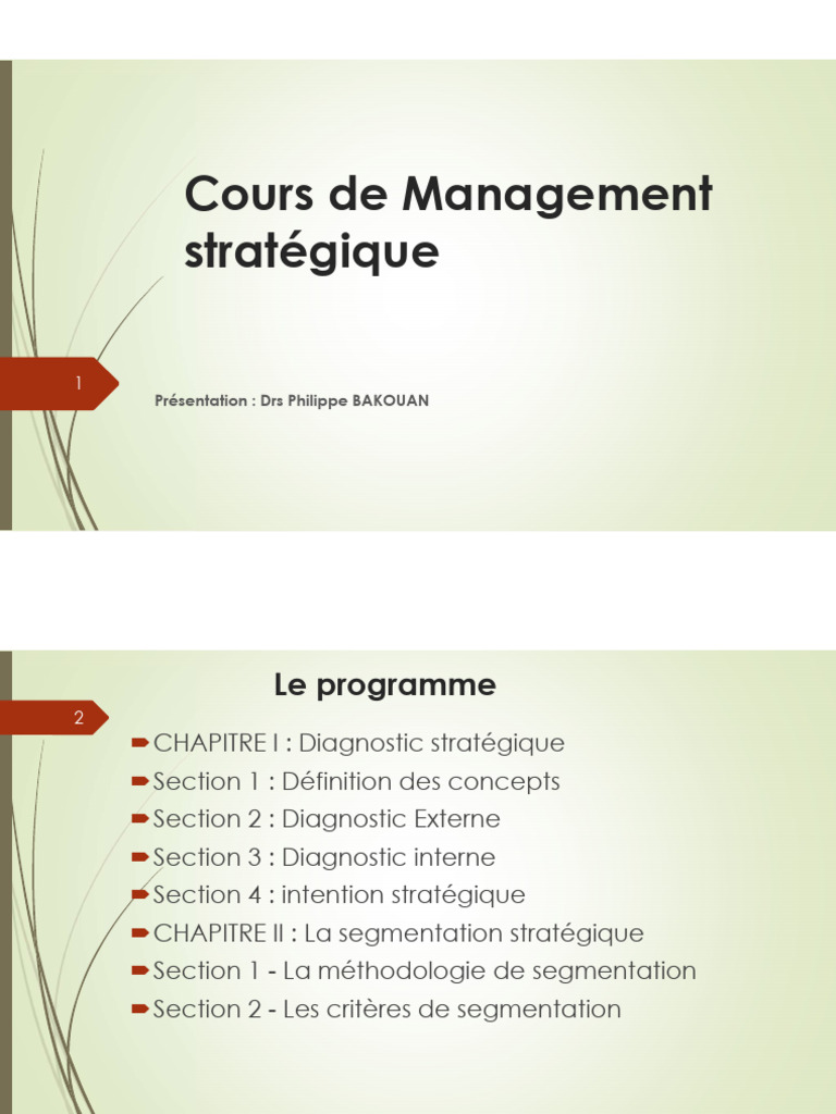 Cours de Management Stratégique | PDF | Gestion stratégique | Affaires