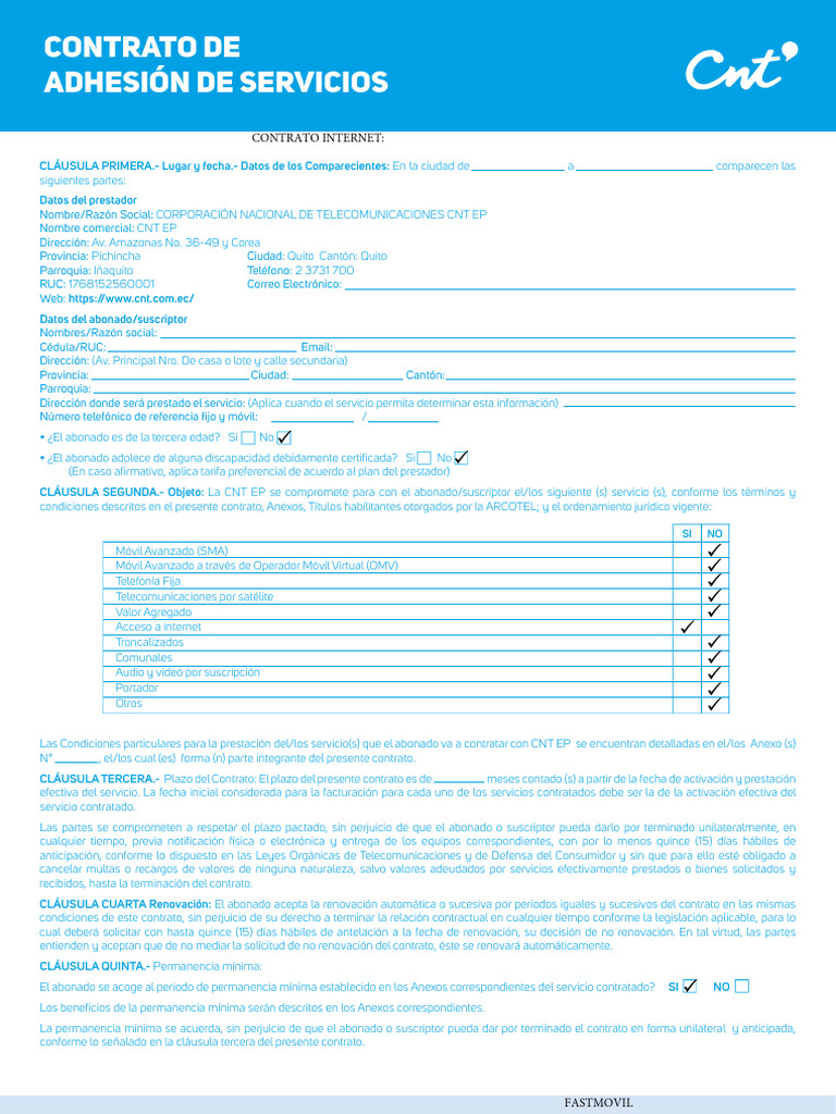 1 Contrato de Adhesion | PDF