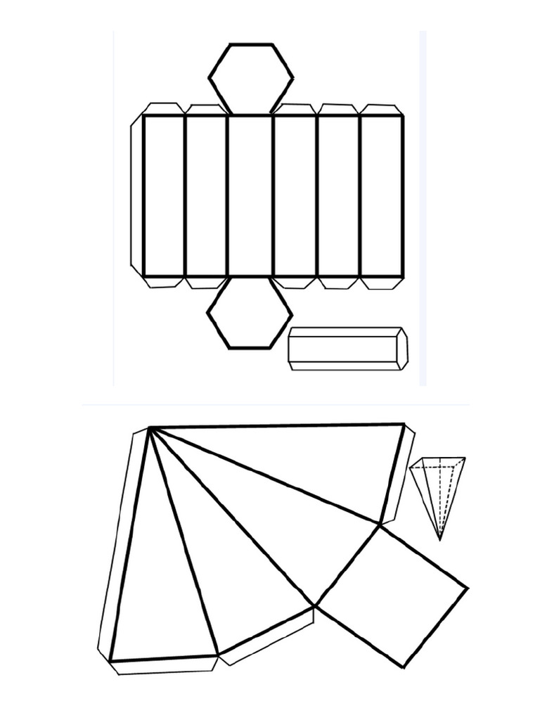 Dodecaedro-Prisma Hexagonal-Pirámide Cuadrangular-Icosaedro | PDF