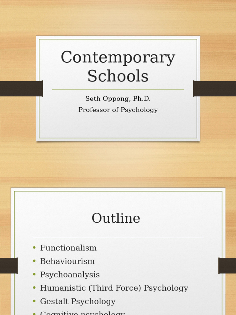 Contemporary Schools of Psychology | PDF | Psychology | Behaviorism