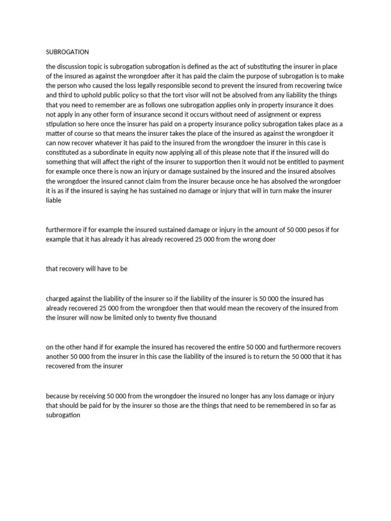 SUBROGATION PDF