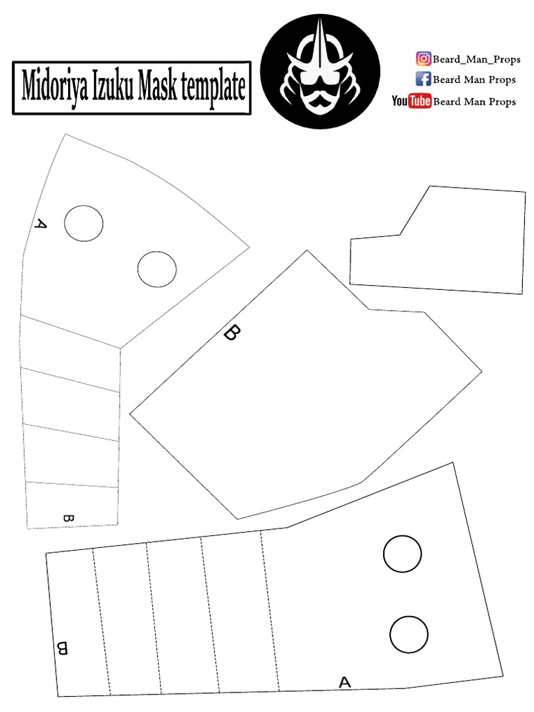 Midoriya Mask Template PDF