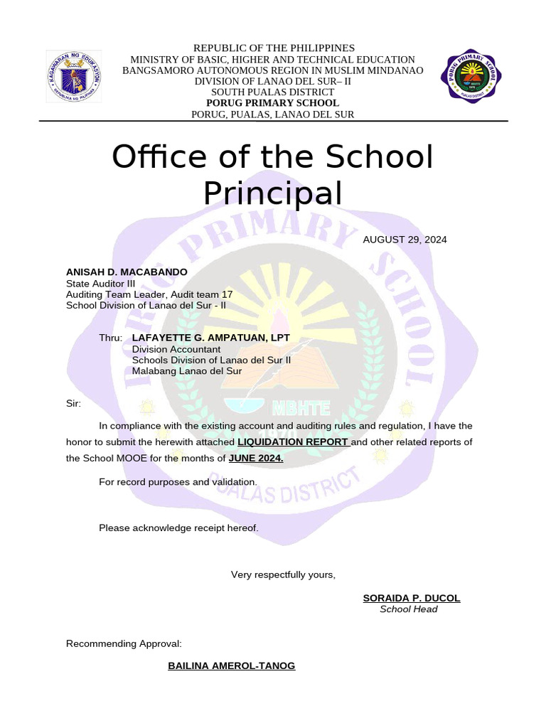 Office of The School Principal | PDF