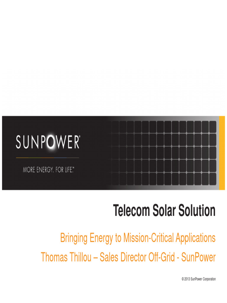 SunPower For GSMA 2014 | PDF