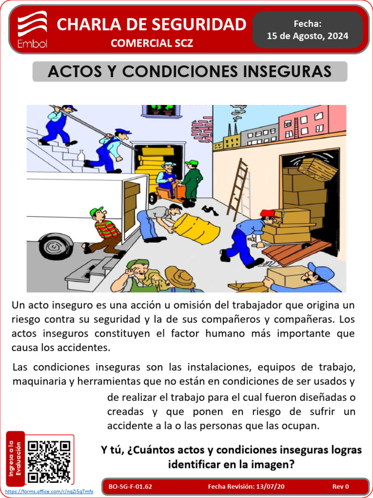Charla 15.08.24 Actos y Condiciones Inseguras | PDF