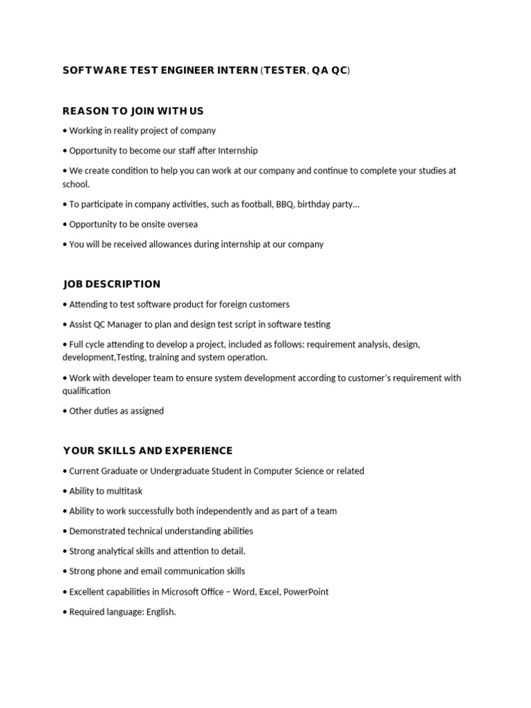 Spz software test engineering intern pdf