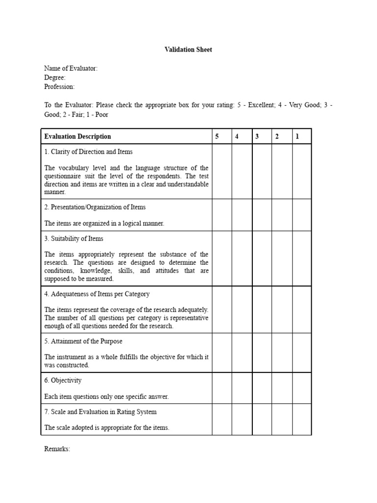 Research Validation Form | PDF | Career & Growth | Science & Mathematics
