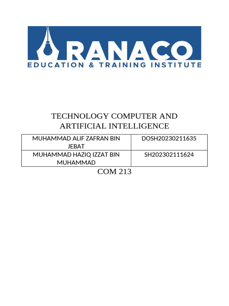 Technology Computer and Artificial Intelligence | PDF