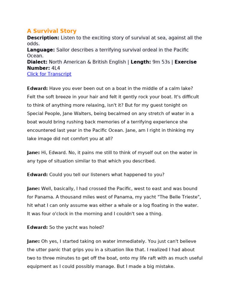 A Survival Story | PDF