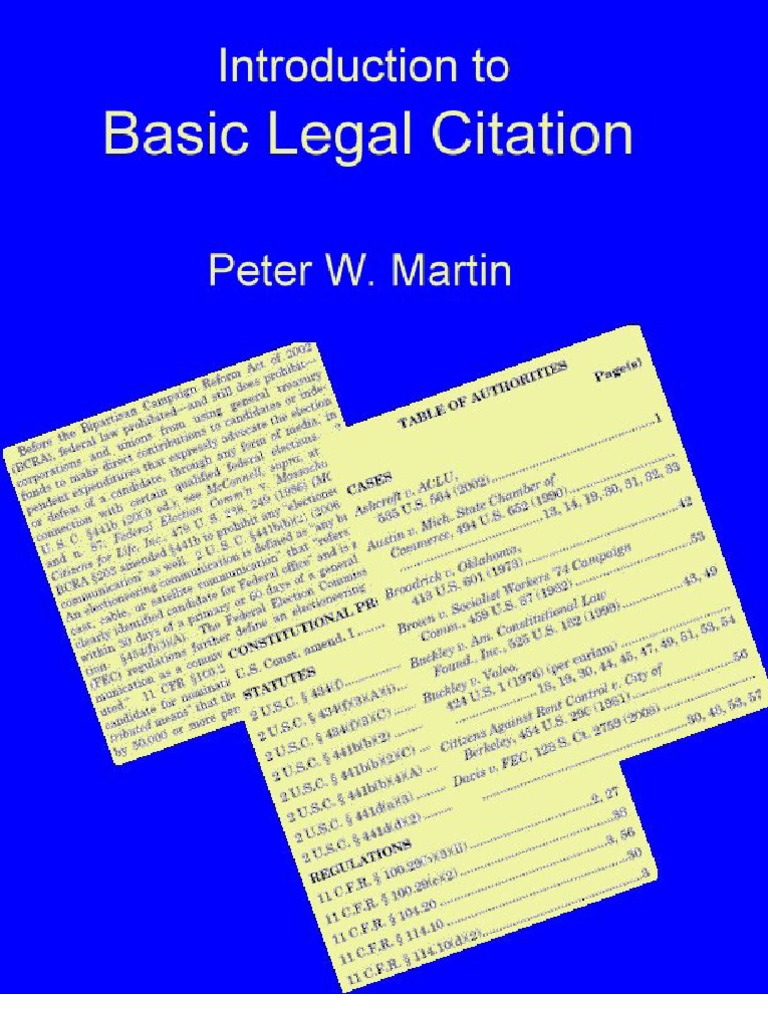 Basic Legal Citation Case Citation Brief (Law)