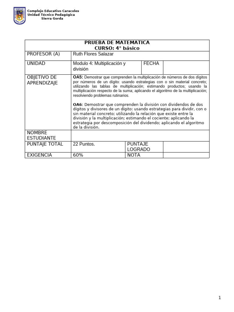 Ejercicios de Multiplicación y División | PDF | División (Matemáticas ...