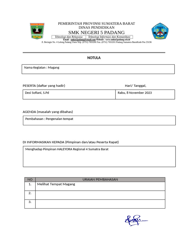 Notula DESI SOFIANI | PDF