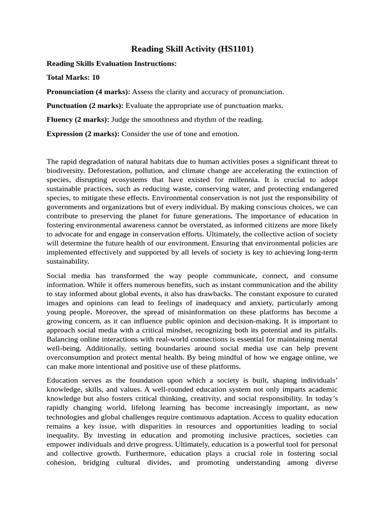 Reading skill activity pdf