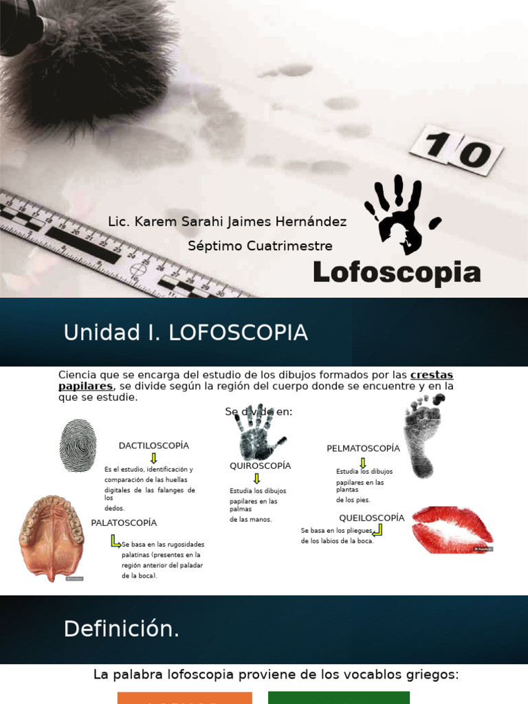 Fundamentos de Lofoscopia y Dactiloscopía | PDF | Huella dactilar ...