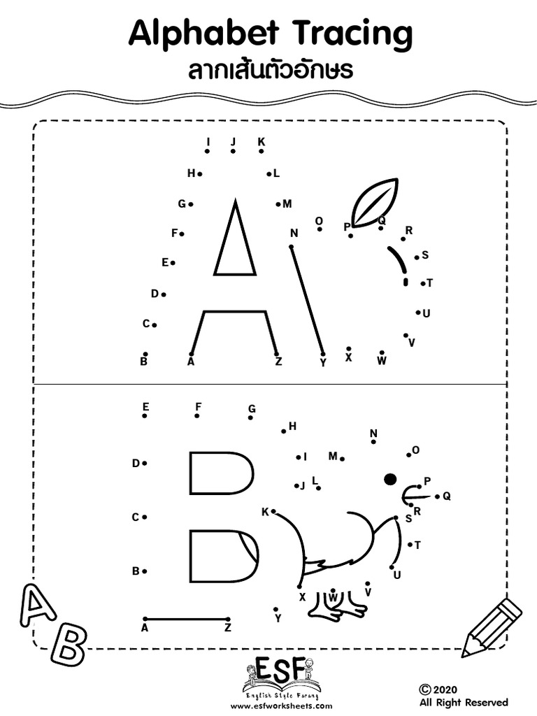 Alphabet Tracingลากเส้นตามจุดอักษร | PDF