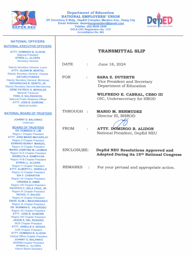 DepEd NEU Resolutions | PDF