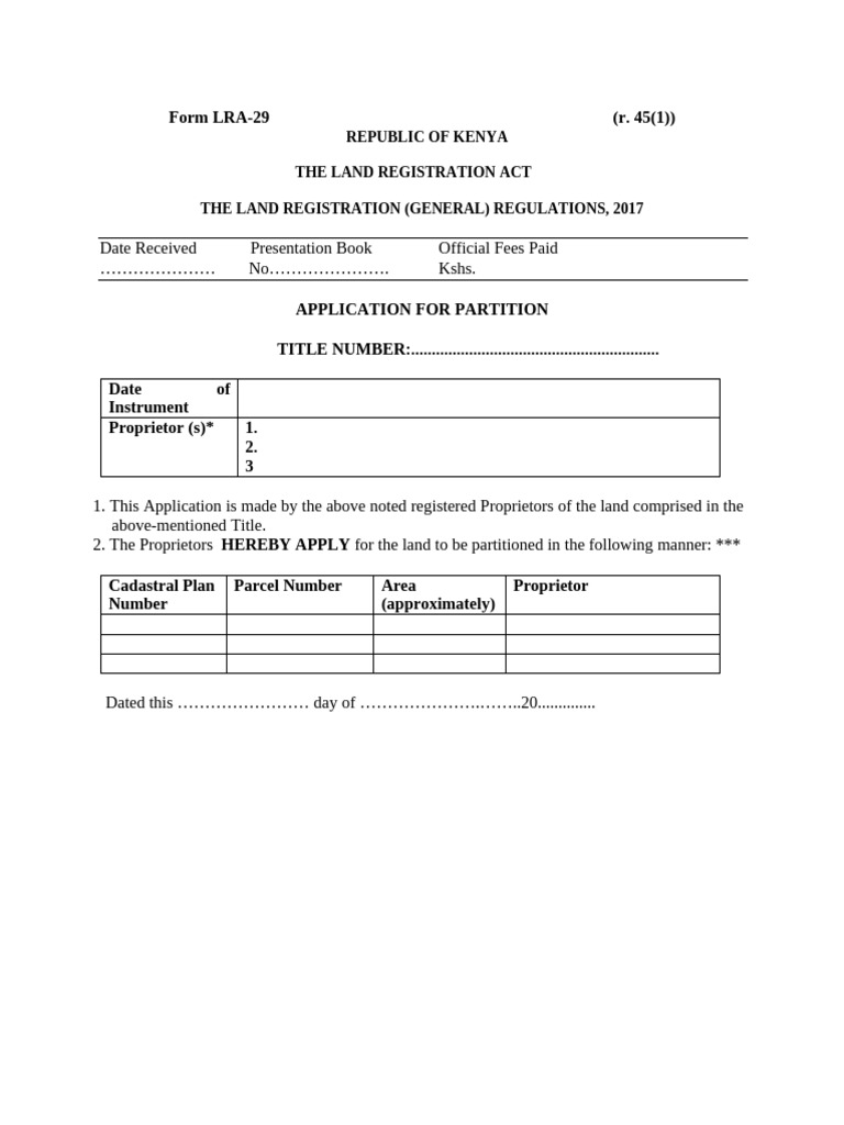 Form LRA 29 PDF | PDF