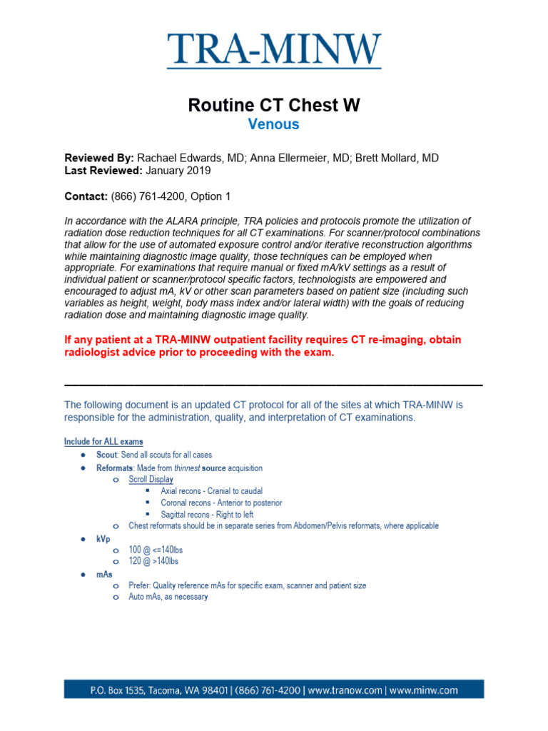 Body CT Routine CT Chest W | PDF