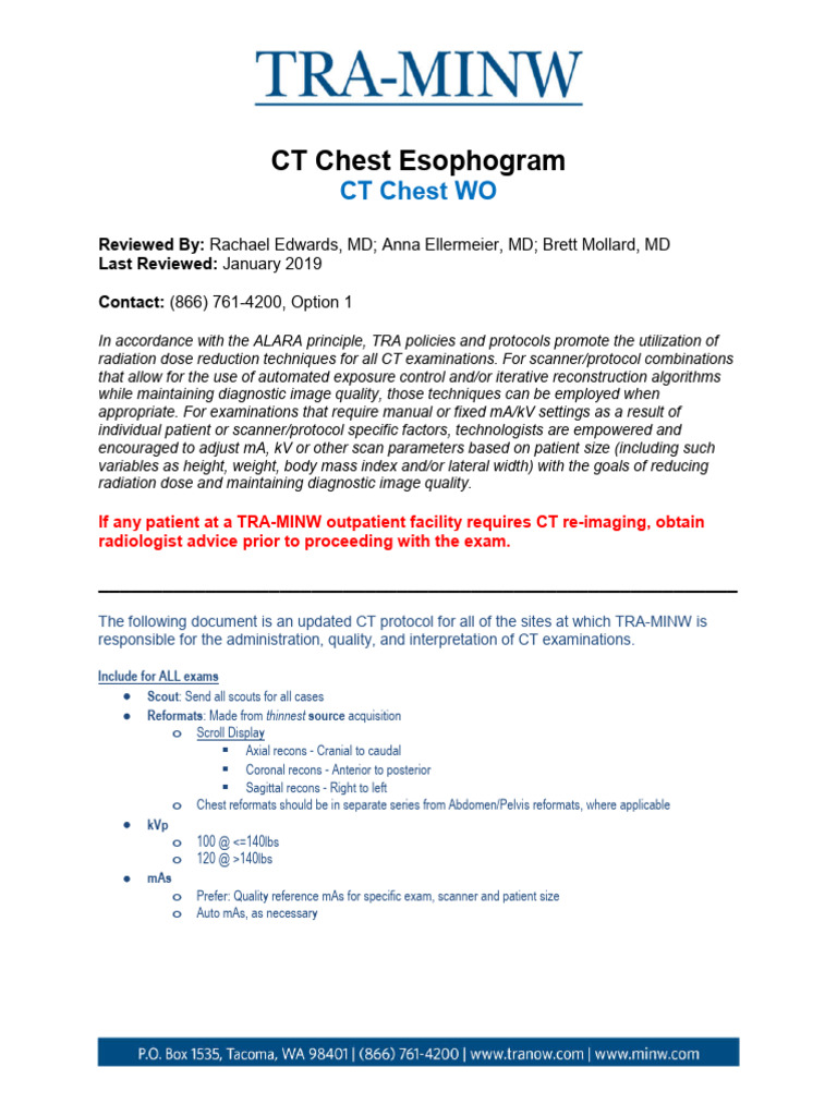 Body CT - Chest Esophagram | PDF