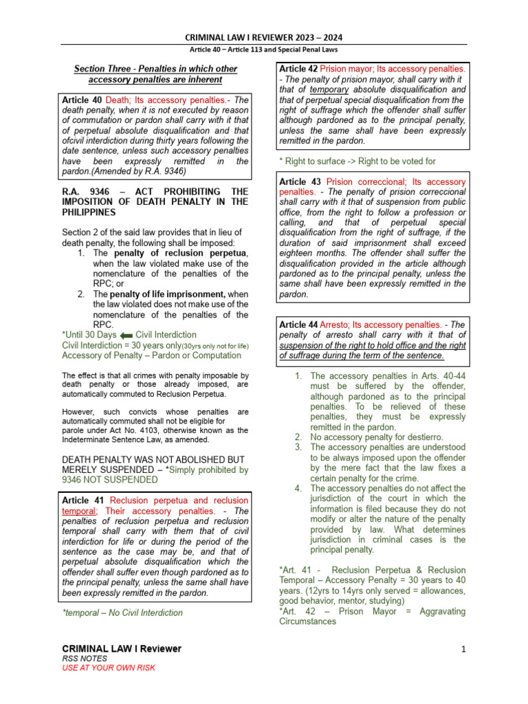 Crim1 Reviewer RSS Notes | PDF