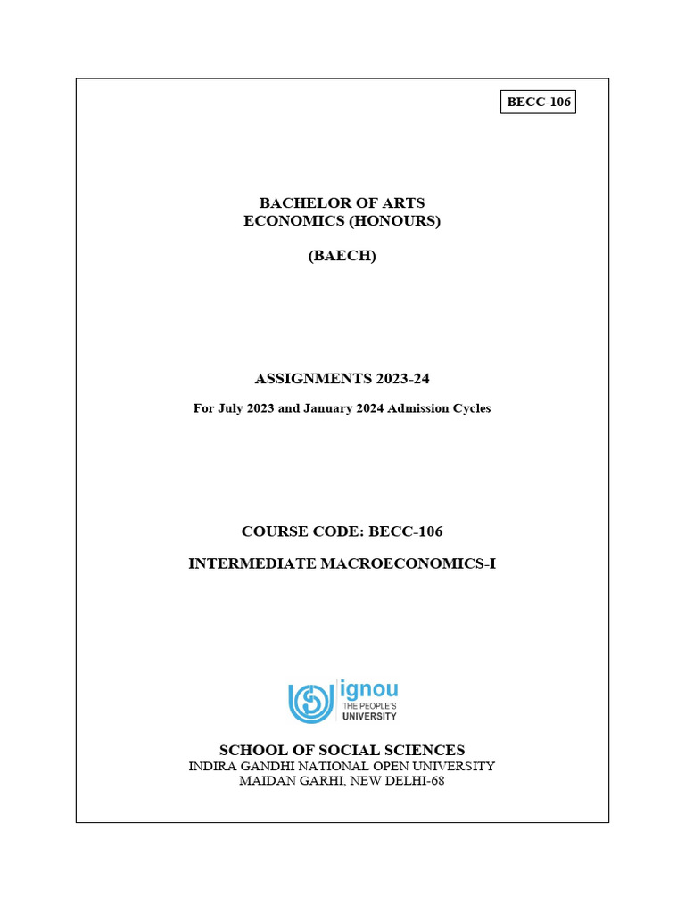 BECC 106 Asst 2023-24 Eng | PDF