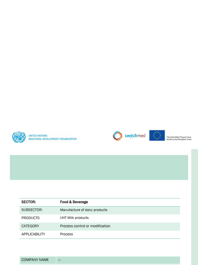 RECP Best Practice Catalogue: Increase Efficiency For Pasteurizers ...