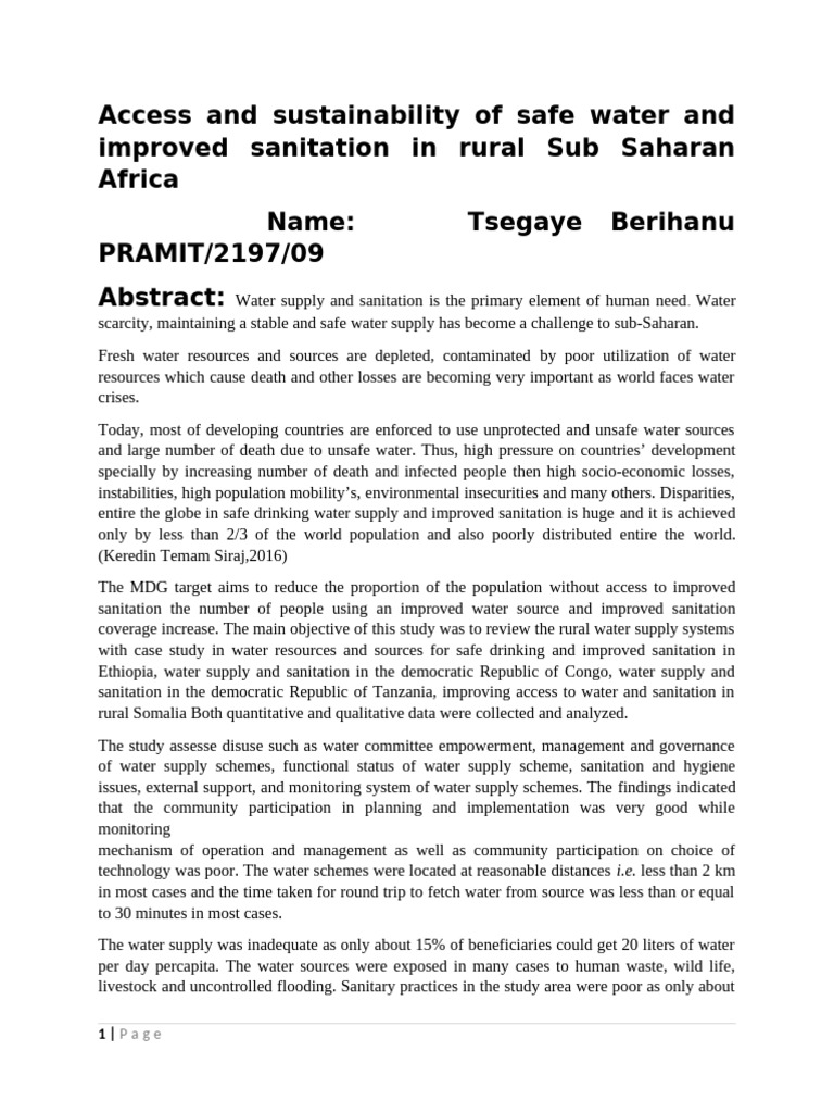 project-review-on-safe-water-pdf
