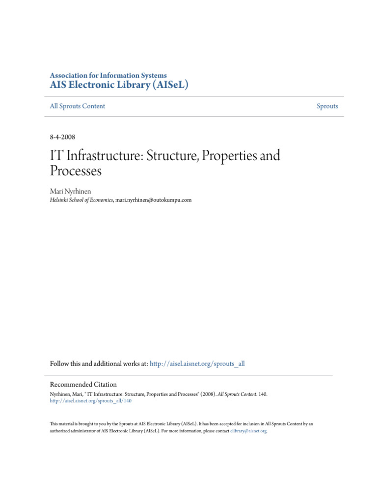 IT Infrastructure - Structure Properties and Processes | PDF