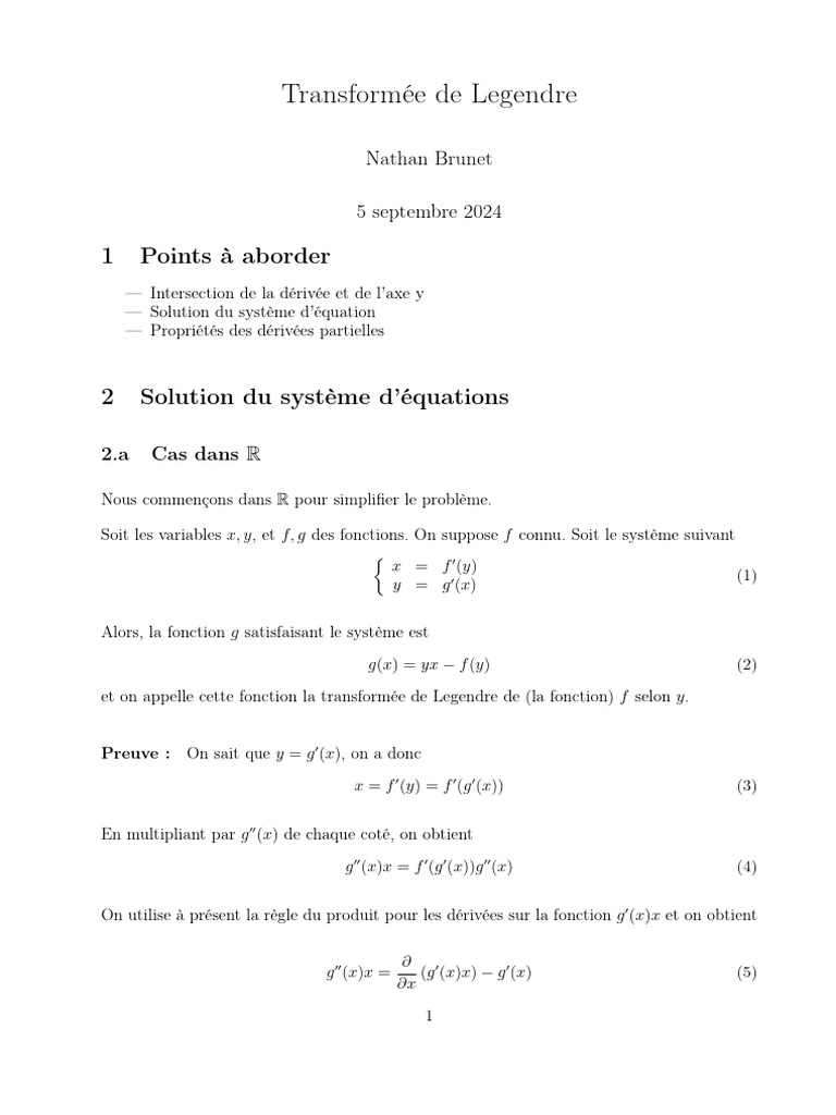 Transformée de Legendre | PDF