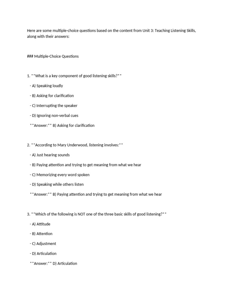 Listening Question and Note | PDF