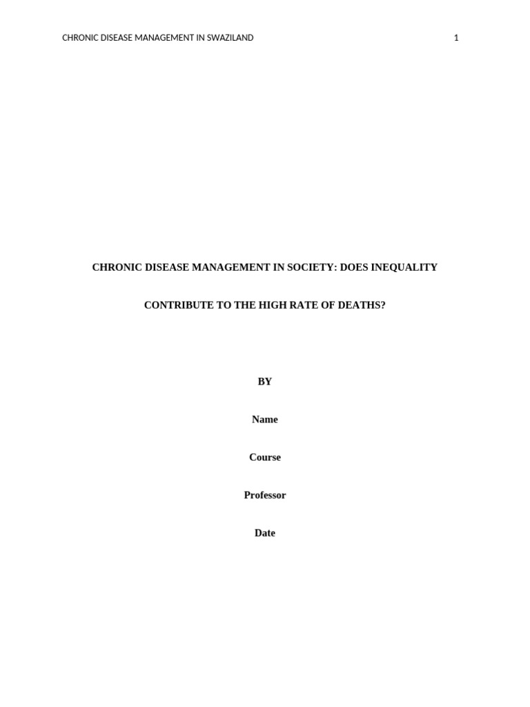 Chronic Disease Management in Swaziland | PDF | Chronic Condition ...