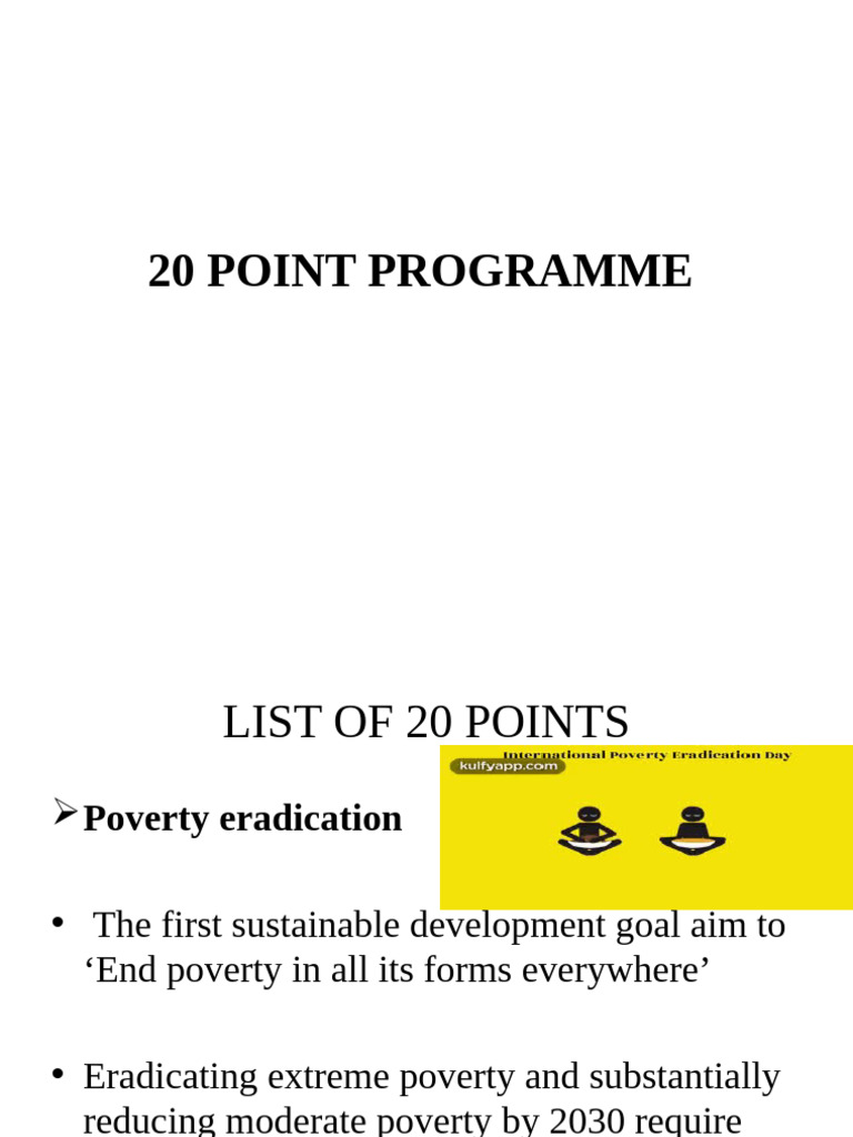 20 Point Programme