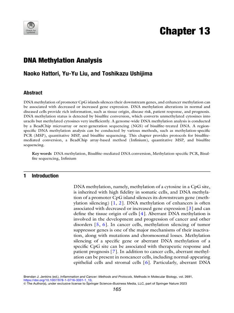 DNA Methylation Analysis | PDF