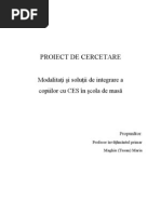 Proiect de Cercetare Copii Ces