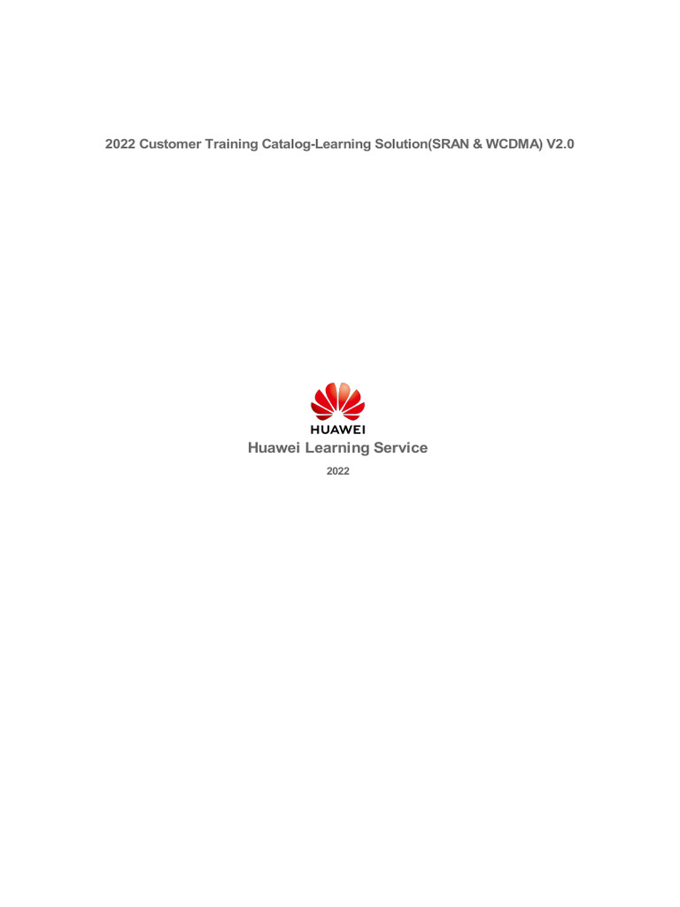 2022 customer training catalog learning solution sran wcdma v2 0 pdf