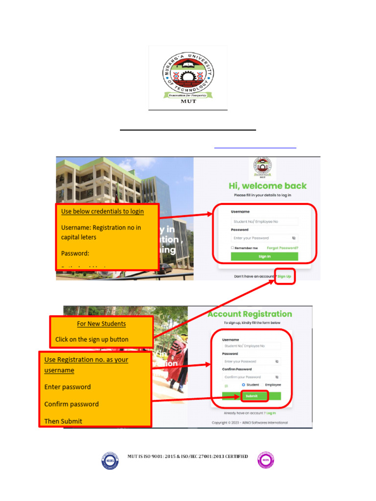 MUT Student Portal Login Guide | PDF