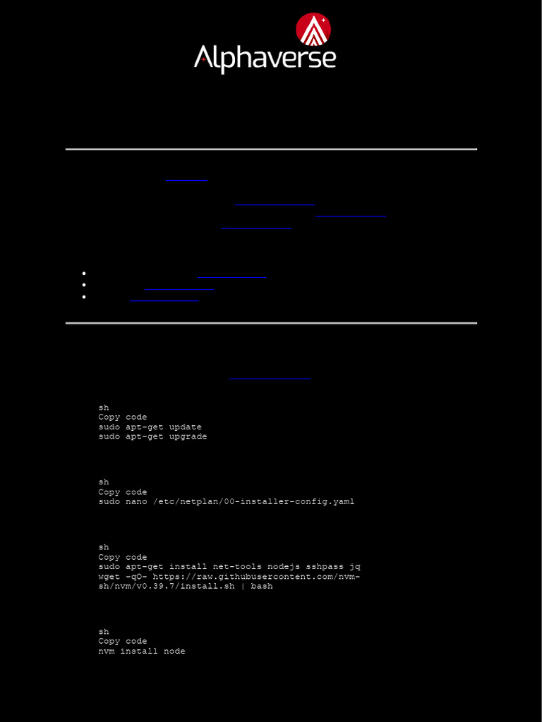 Alphaverse Installation Manual V9.2 | PDF