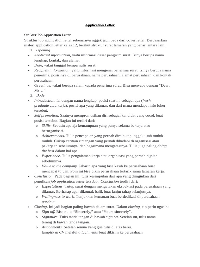 Application Letter | PDF