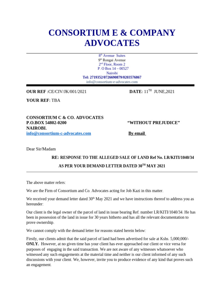 Firm 14 Demand Letter Civil | PDF