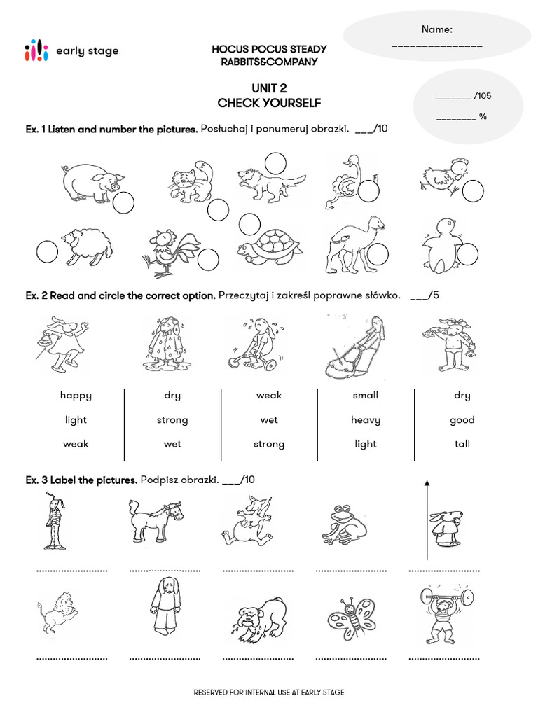 Hocus Pocus Steady & Rabbits and Company Unit 2 Check Yourself | PDF