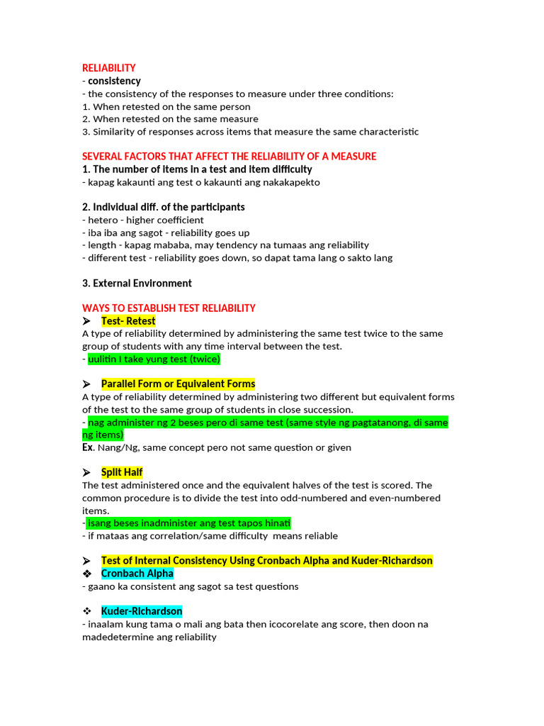 Reliability Profed Notes | PDF