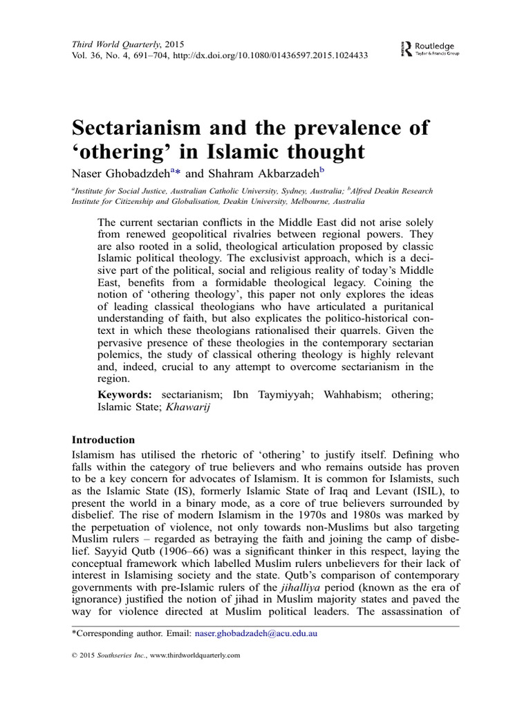 Sectarianism and The Prevalance of Othering in Islamic Thought | PDF