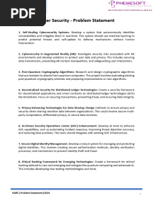Cyber Security Problem Statements