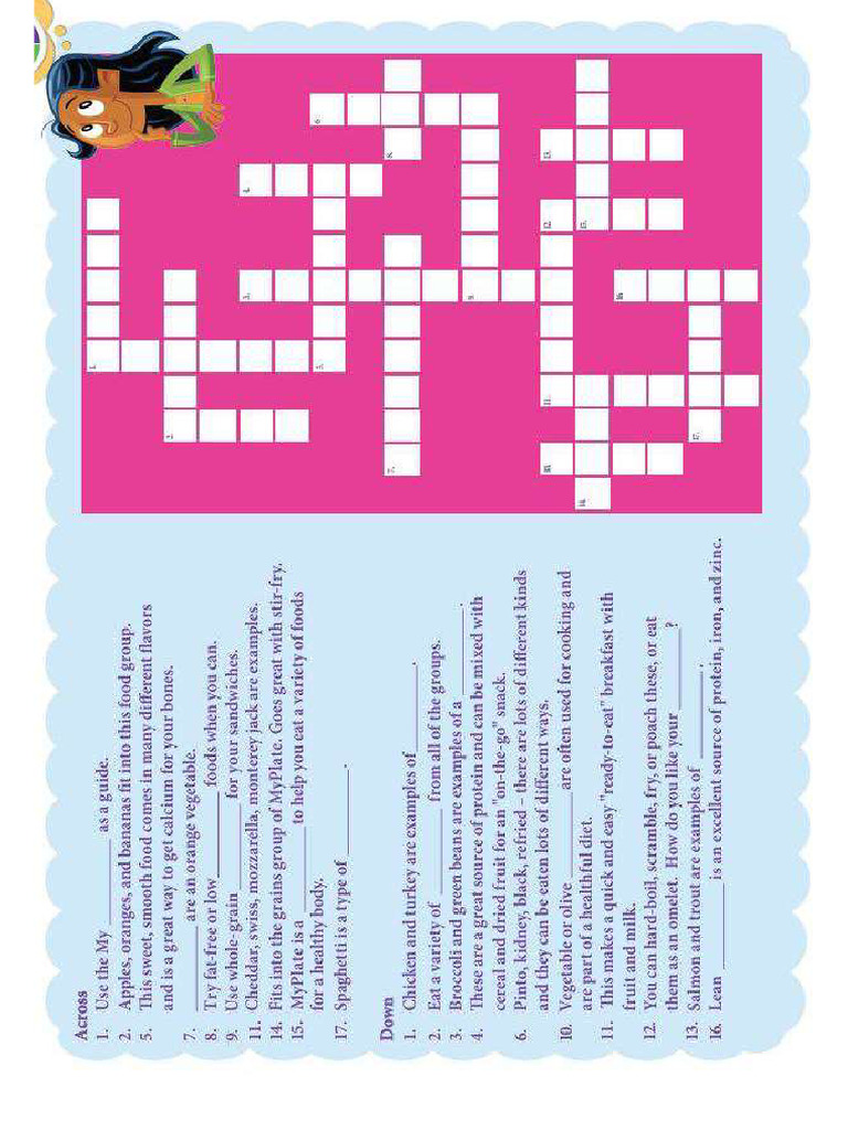 Nutrition Crossword Puzzle PDF