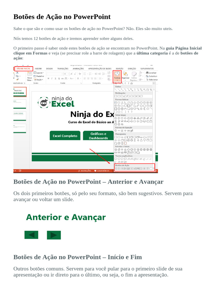 Botões de Ação No PowerPoint | PDF